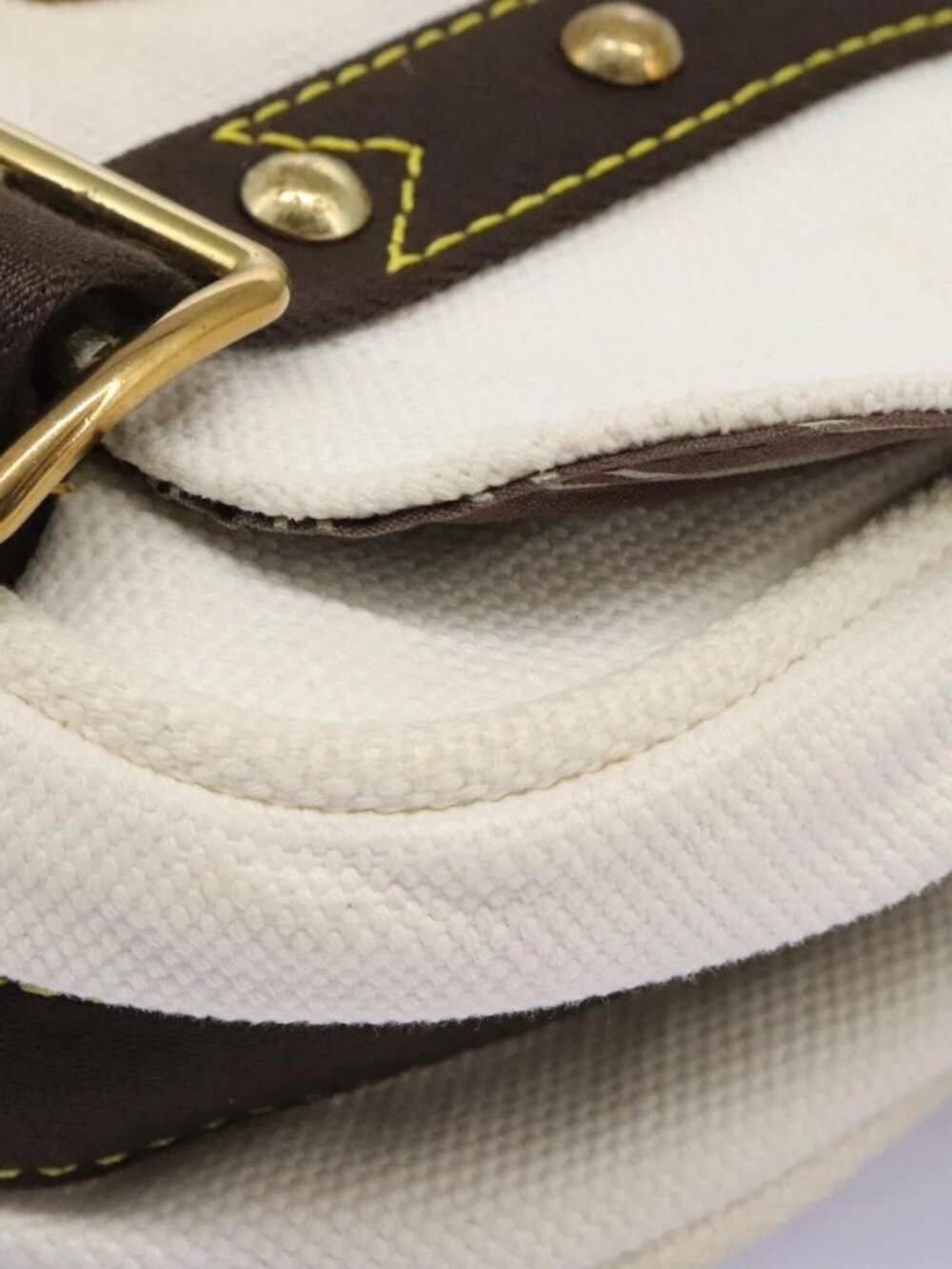 LOUIS VUITTON Antigua Buzas PM Shoulder Bag Canvas White M40042 Auth bs24492 - Picture 10 of 15